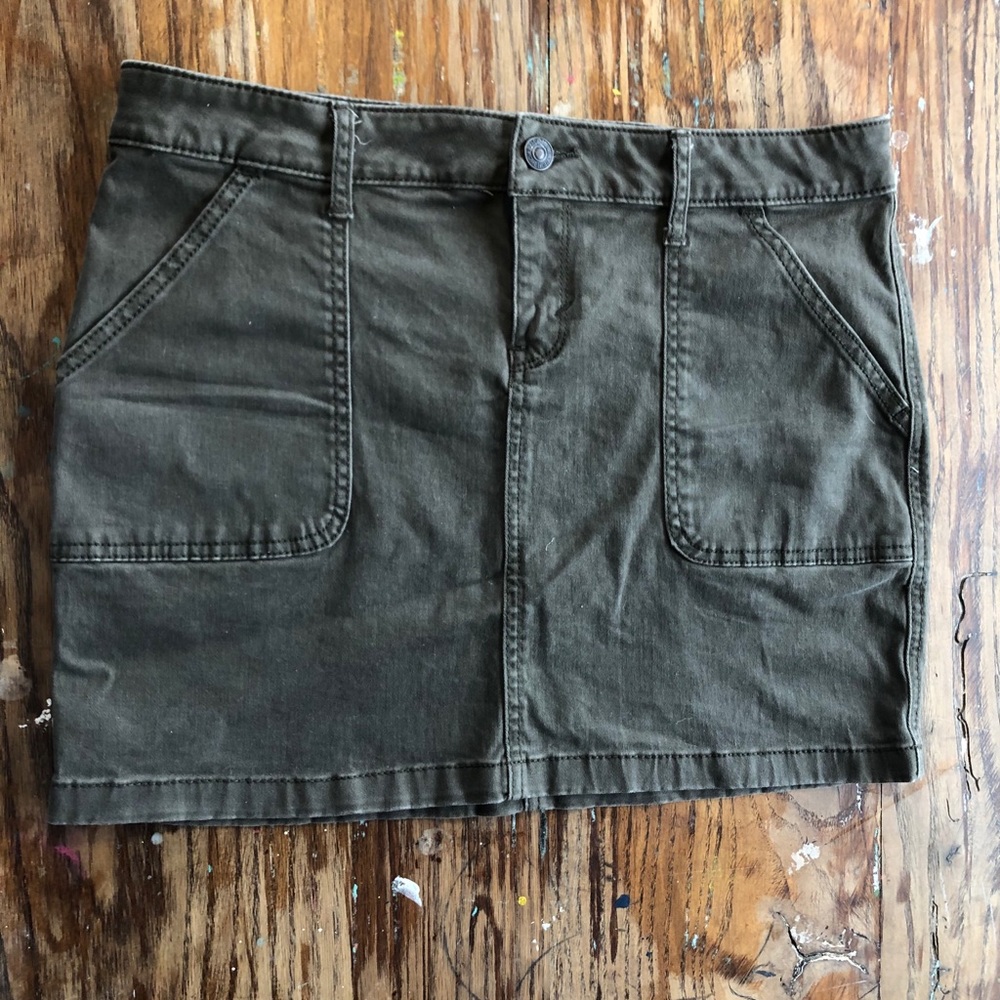 Green Jean Skirt